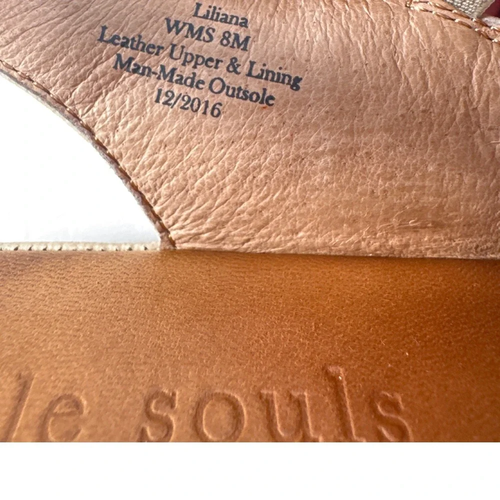 Gentle Souls Kenneth Cole Liliana Beige Leather Caged Wedge Sandals Womens 8M